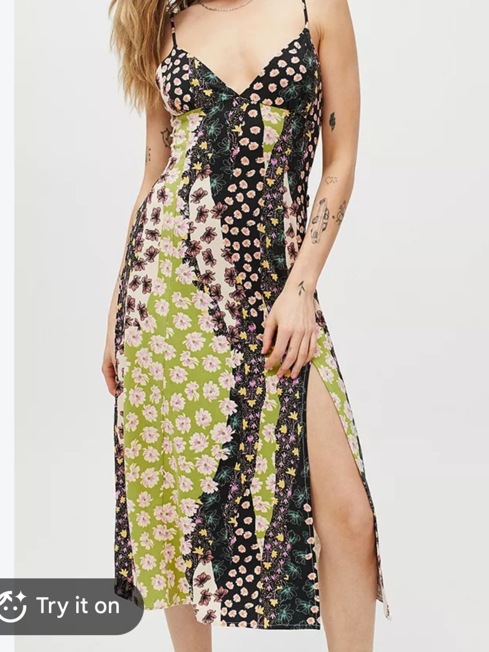 UO Ashley Multi Floral Midi Dress